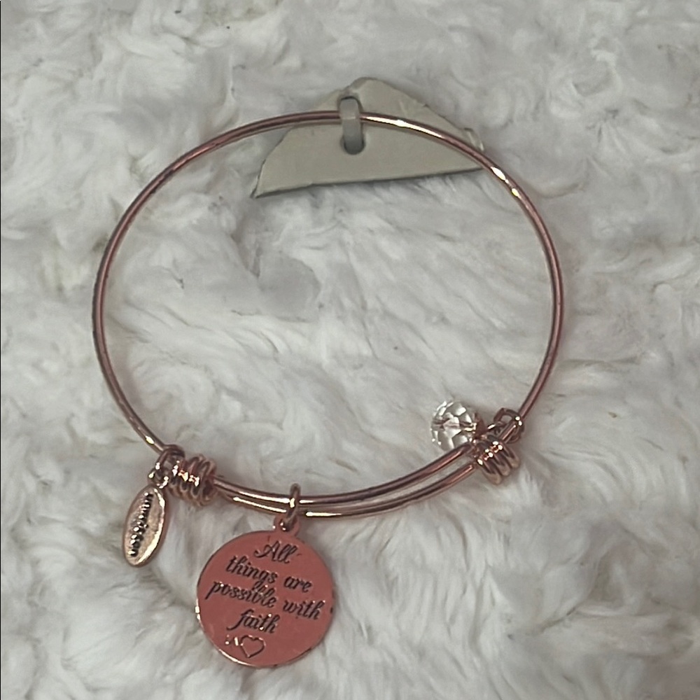 Rose Gold Inspirational Bangle Bracelet
